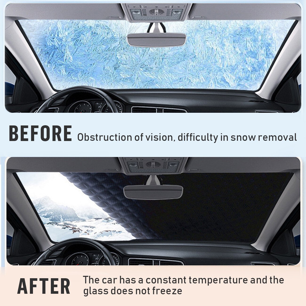Universal Car Windshield Snow Cover Magnetic Winter Ice Frost Guard Protector - Image 3