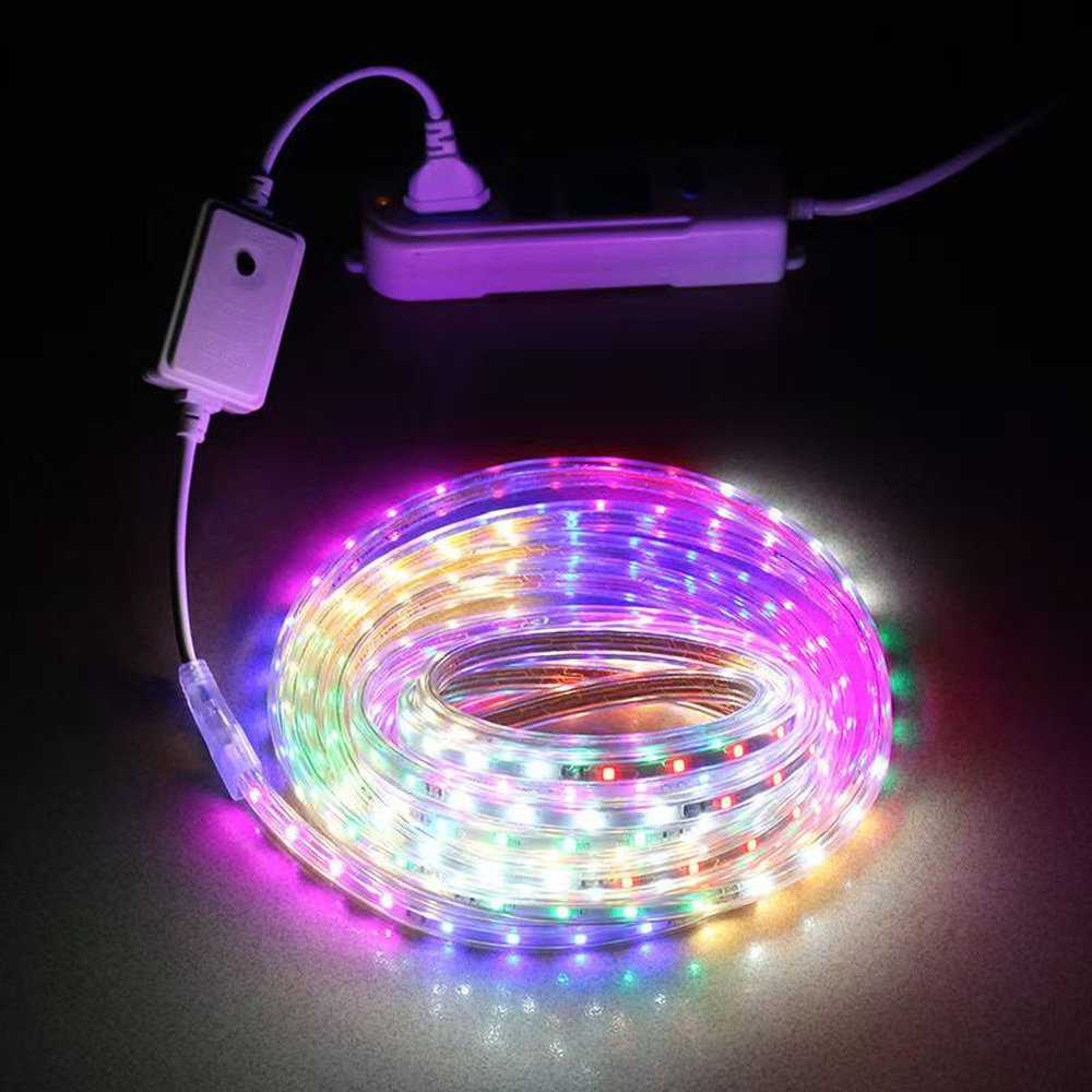 10M RGB LED Rope Light - 32.8Ft Waterproof Flexible LED Strip With Button Control, Multi-Mode Color Changing Lights for Home, Patio, Party and Commercial Decoration