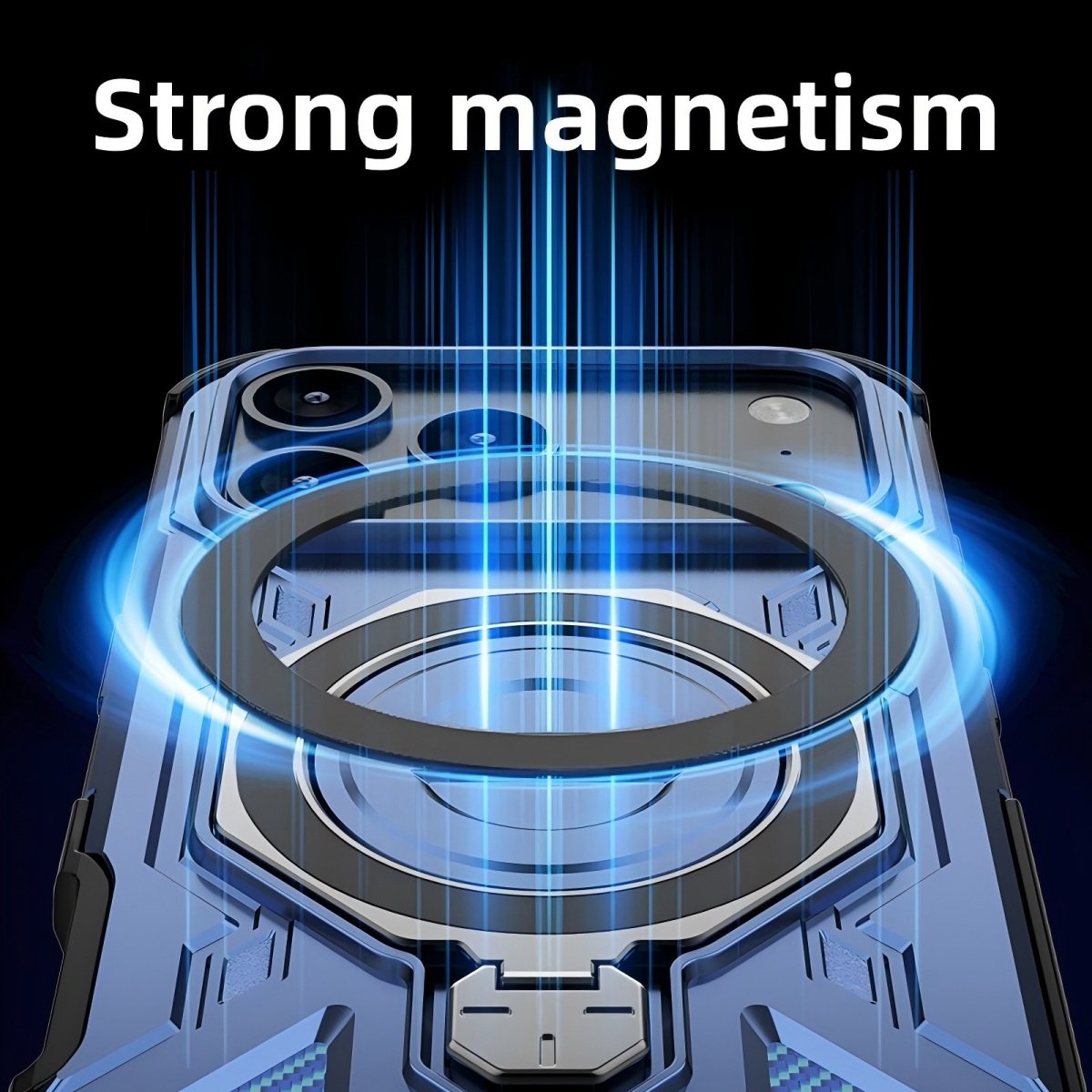 iPhone 17 Pro Shockproof Case with Kickstand — Magnetic, Blue - Image 2