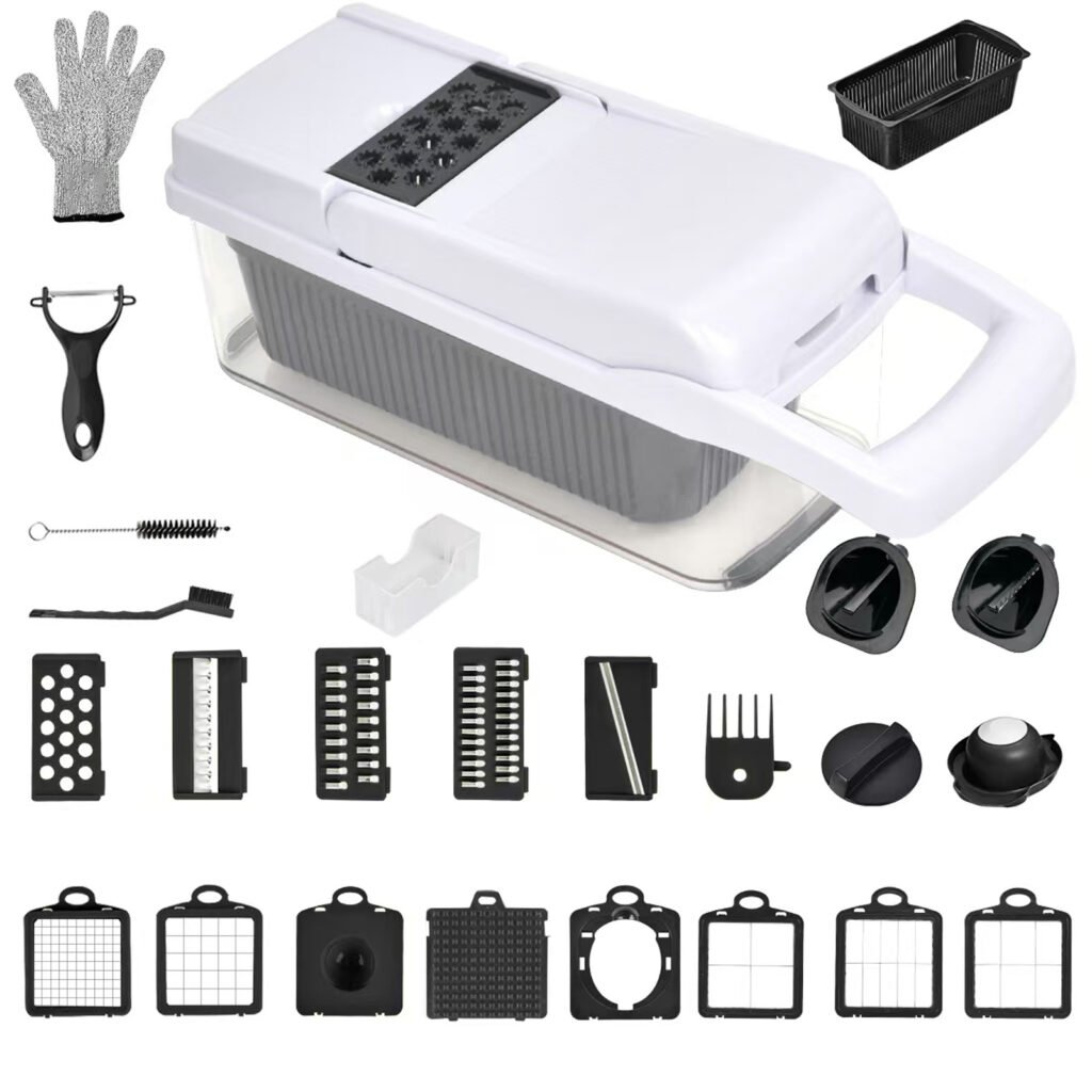 26-in-1 Vegetable Chopper with Container and Lid
