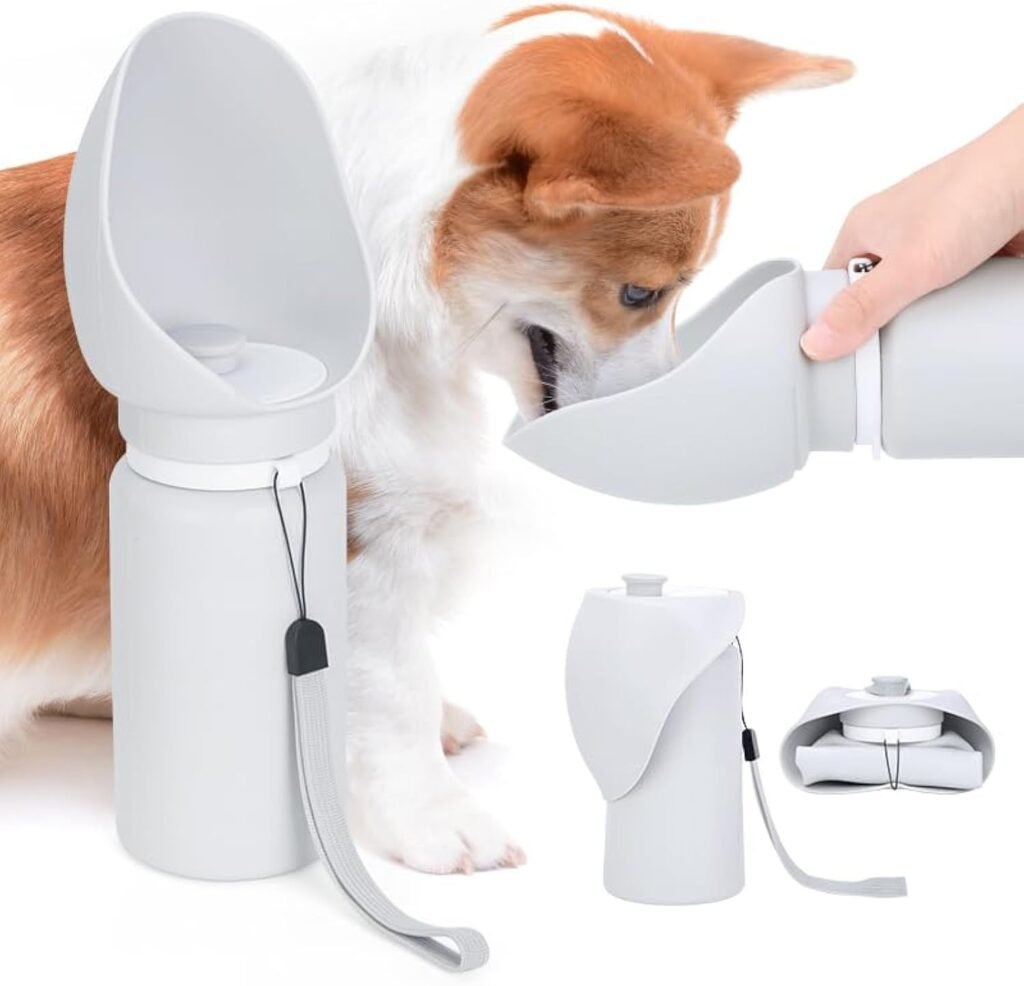 Portable Pet Water Bottle with Foldable Bowl for Dogs