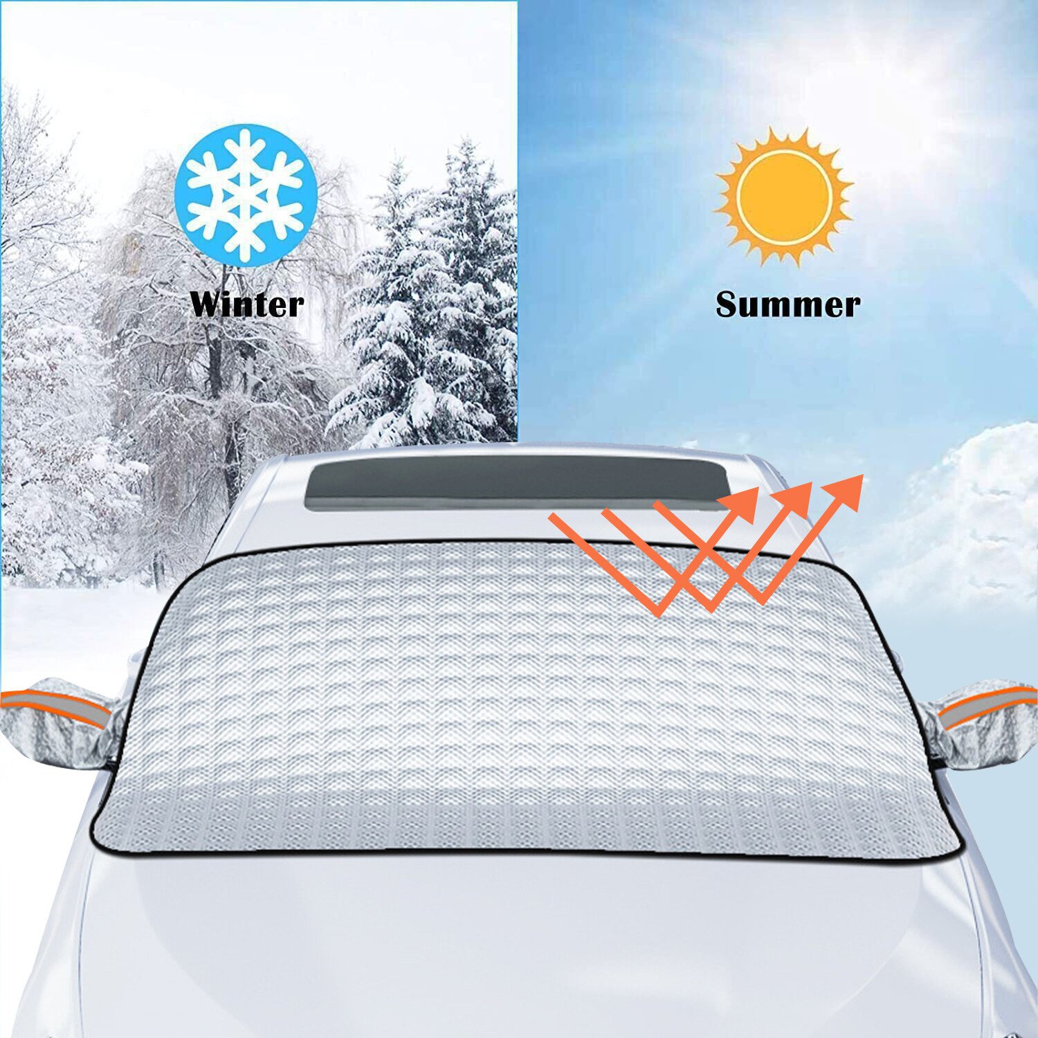 Universal Car Windshield Snow Cover Magnetic Winter Ice Frost Guard Protector - Image 2