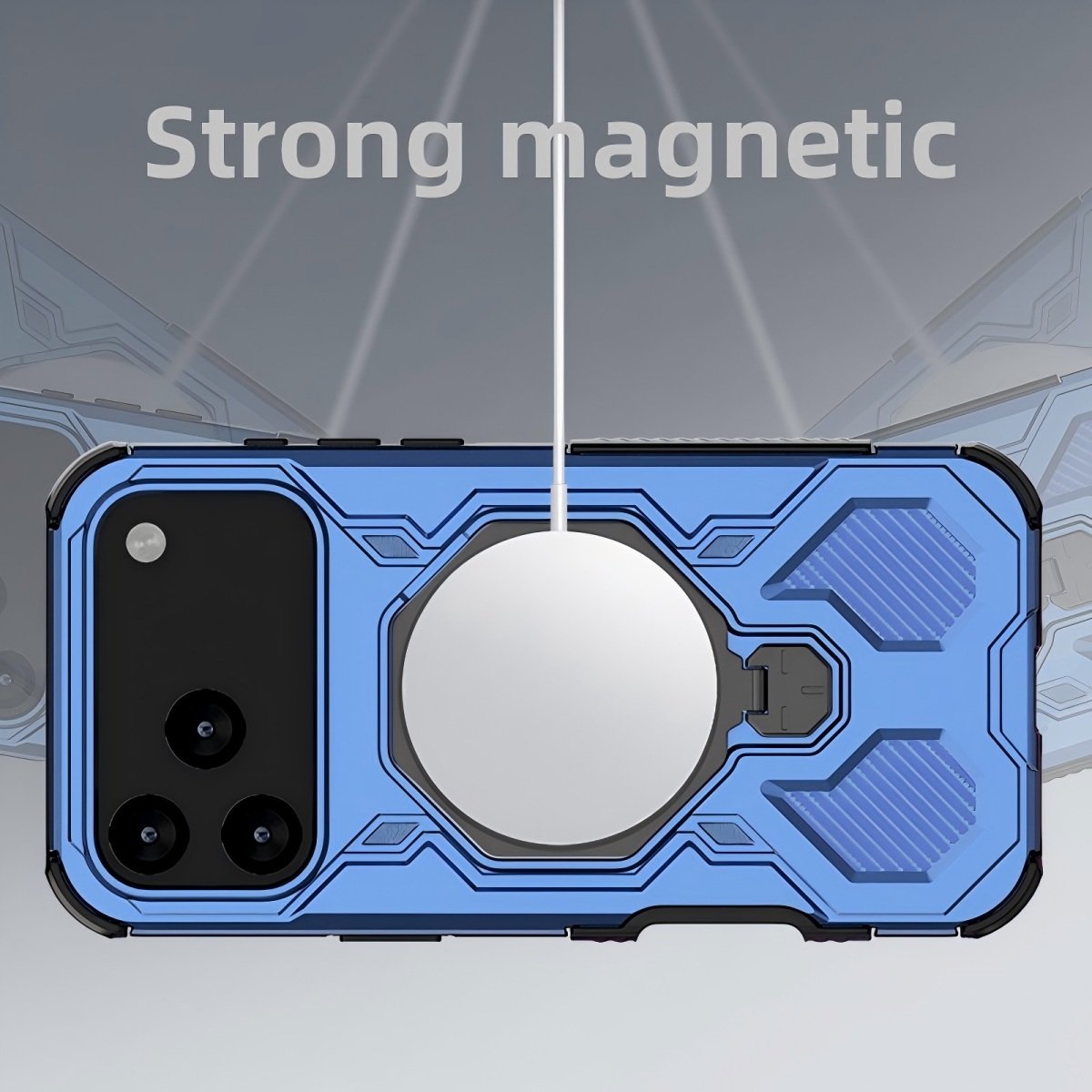 iPhone 17 Pro Shockproof Case with Kickstand — Magnetic, Blue - Image 6