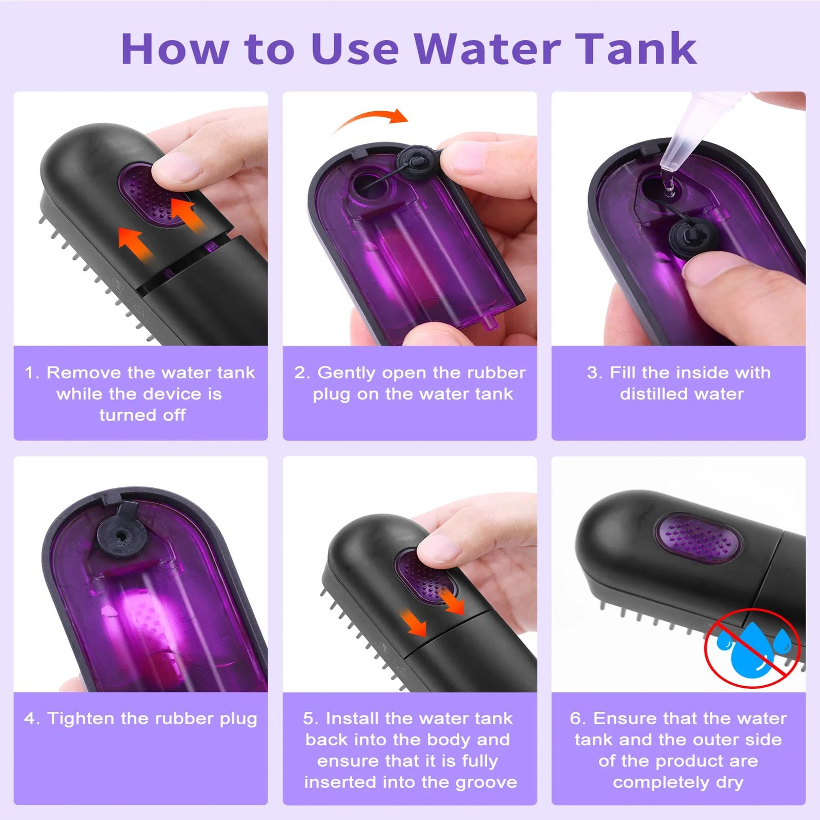 Ionic Steam Hair Straightener Brush — Ceramic Heated Brush, Anti-Frizz, Fast Heating - Image 4