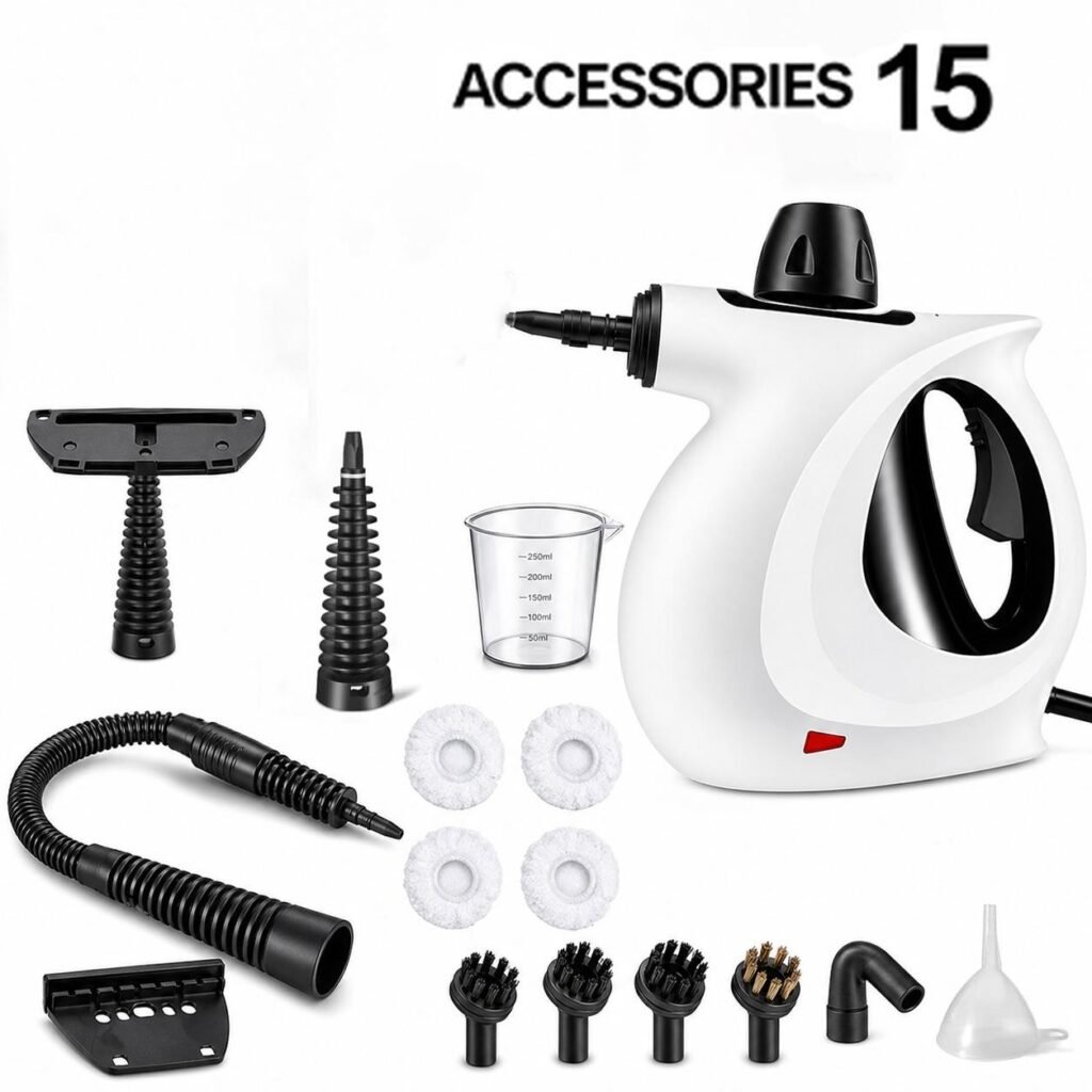 Portable Handheld Steam Cleaner with 15 Accessories