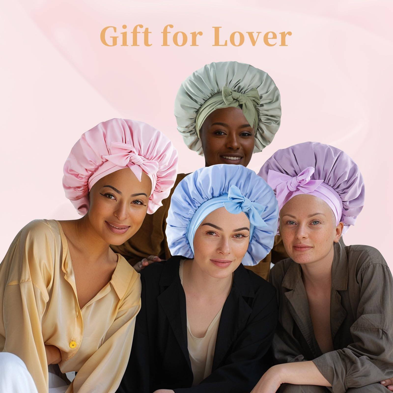 Satin Sleep Bonnet — Double-Layer, Adjustable Tie Band, for Curly & Natural Hair