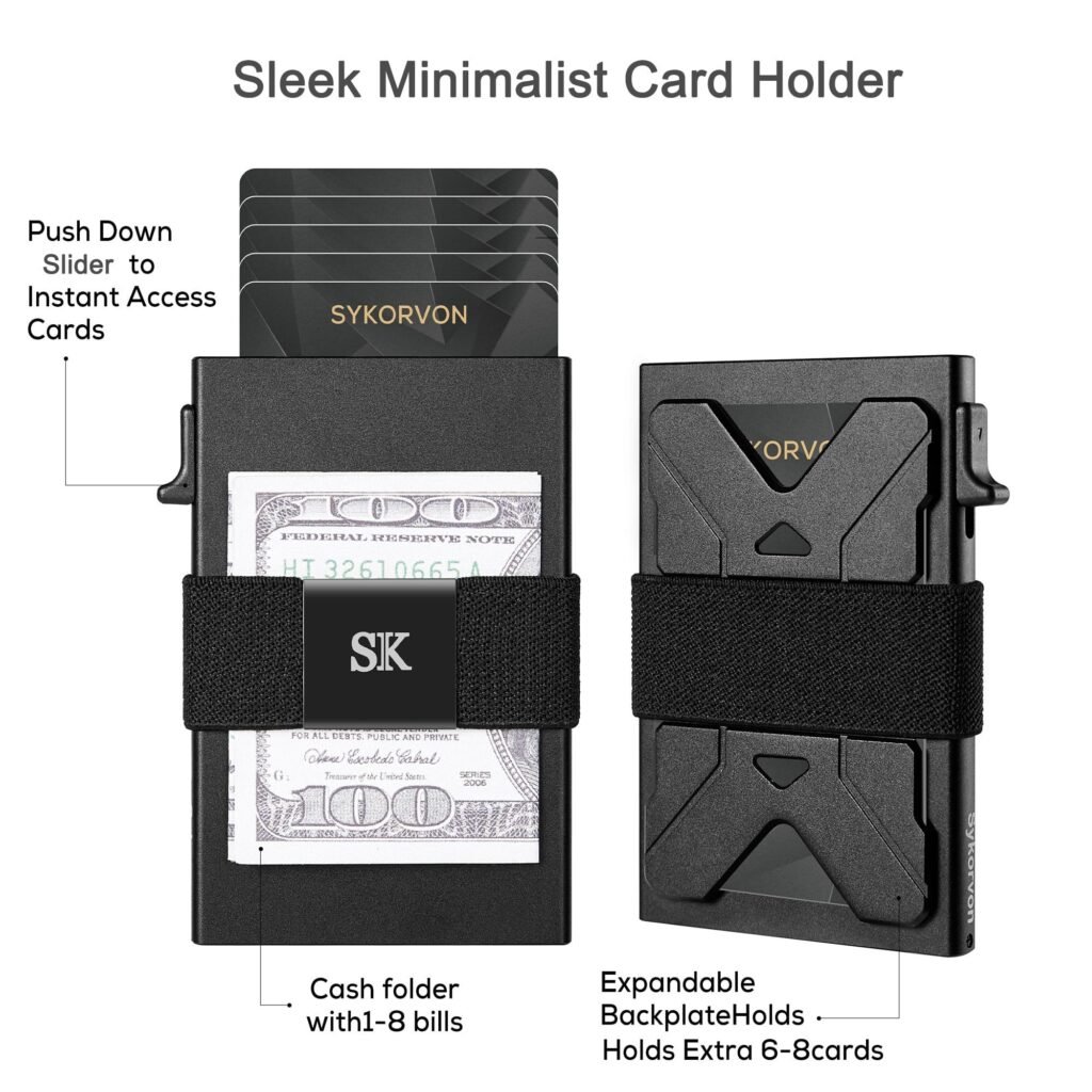 Men's Slim Wallet, RFID Metal Aluminum Shell