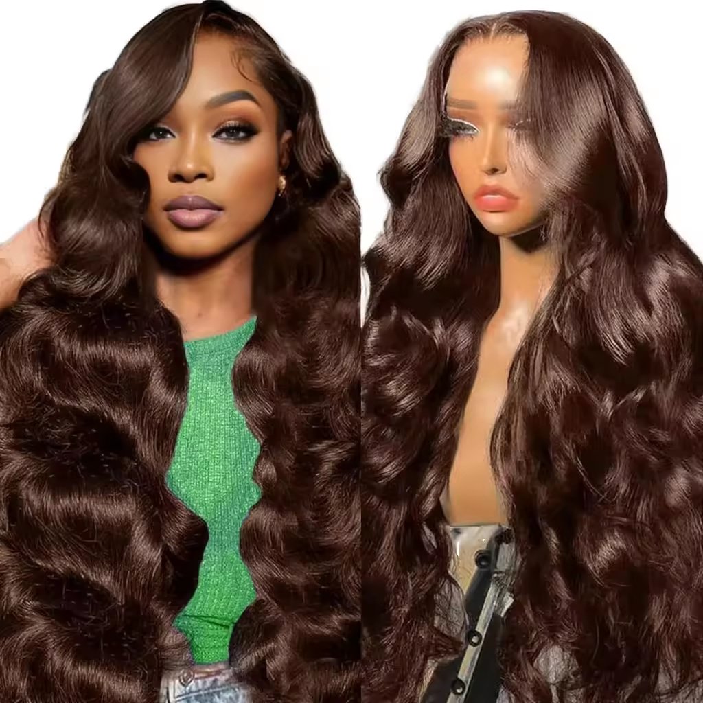 Wavy Human Hair Wig — 13x4 HD Lace Front, Coffee Brown, Vietnamese Hair